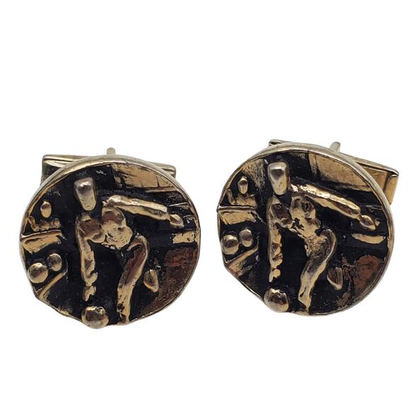 Bowling Cufflinks MCM Lot Silver & Gold Tone Bowler Pins Balls Sport Vtg Gift - Picture 6 of 10